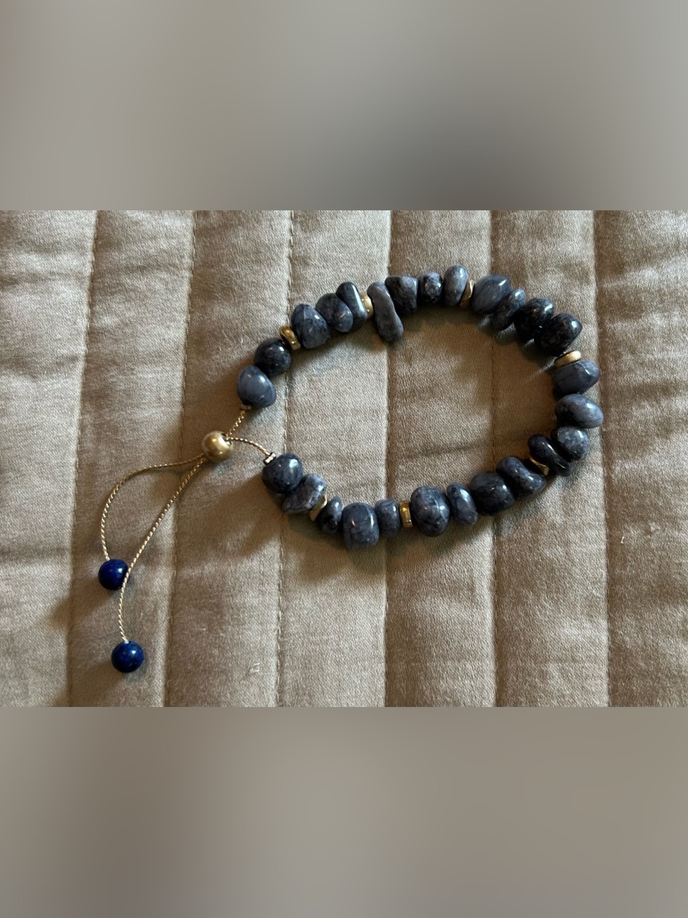 Labradorite Crystal Bracelet with Gold Accents